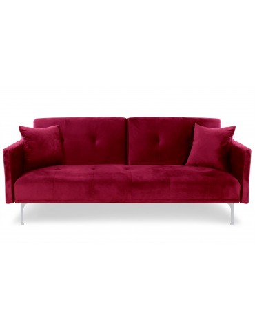 Canapé convertible 3 places Carla Velours Rouge jh930velvetred