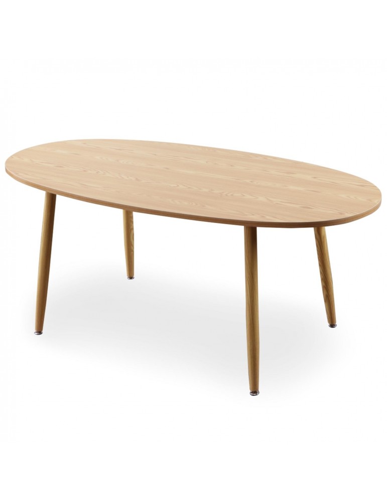 Table ovale scandinave Nolane Chêne clair 180 x 90 x 75 cm ji605ash