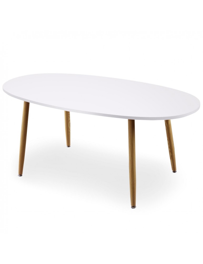 Table ovale scandinave Nolane Blanc 180 x 90 x 75 cm ji605white