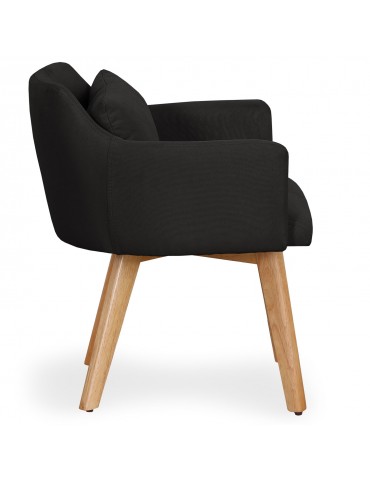 Lot de 20 chaises / fauteuils scandinaves Gybson Tissu Noir lf5030lot20blackfabric