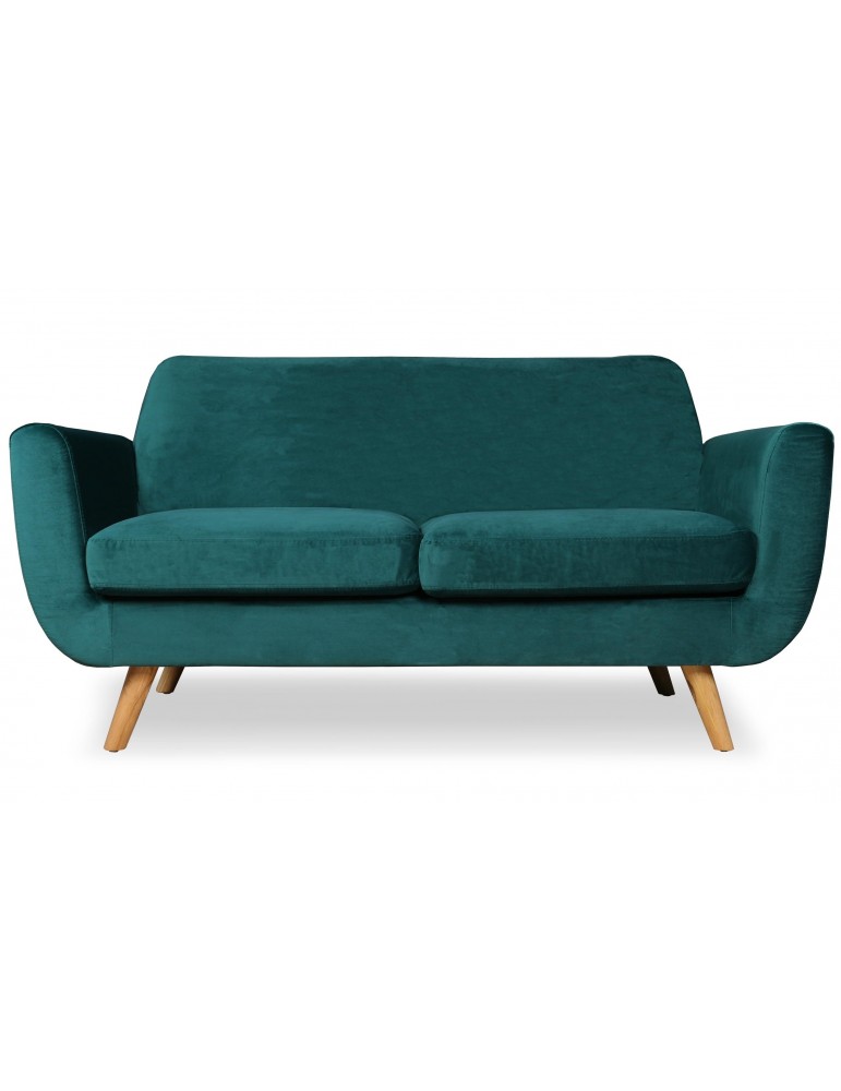 Canapé scandinave 2 places Danube Velours Vert l2082velvetgreen