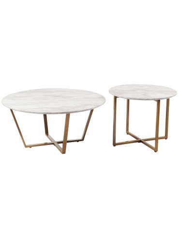 Ensemble de 2 tables basses Isadora Effet Marbre b8552ROmarble