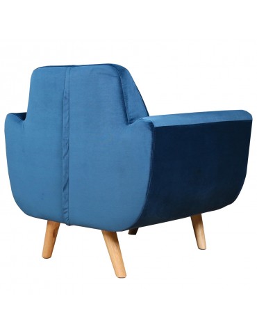 Fauteuil scandinave Danube Velours Bleu l2081velvetblue