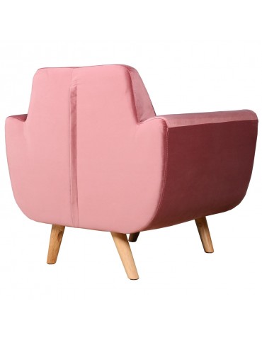 Fauteuil scandinave Danube Velours Rose l2081velvetpink