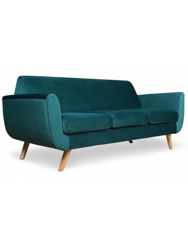 Canapé scandinave 3 places Danube Velours Vert l2083velvetgreen