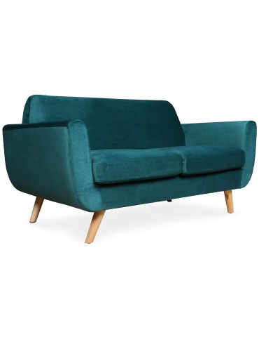 Canapé scandinave 2 places Danube Velours Vert l2082velvetgreen