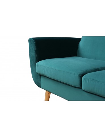 Canapé scandinave 2 places Danube Velours Vert l2082velvetgreen