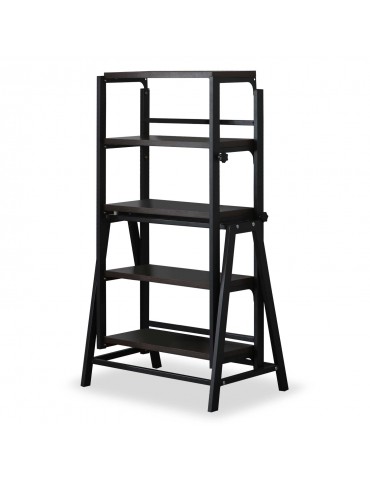 Table / Bibliothèque transformable gain de place Clever Noir gateblack