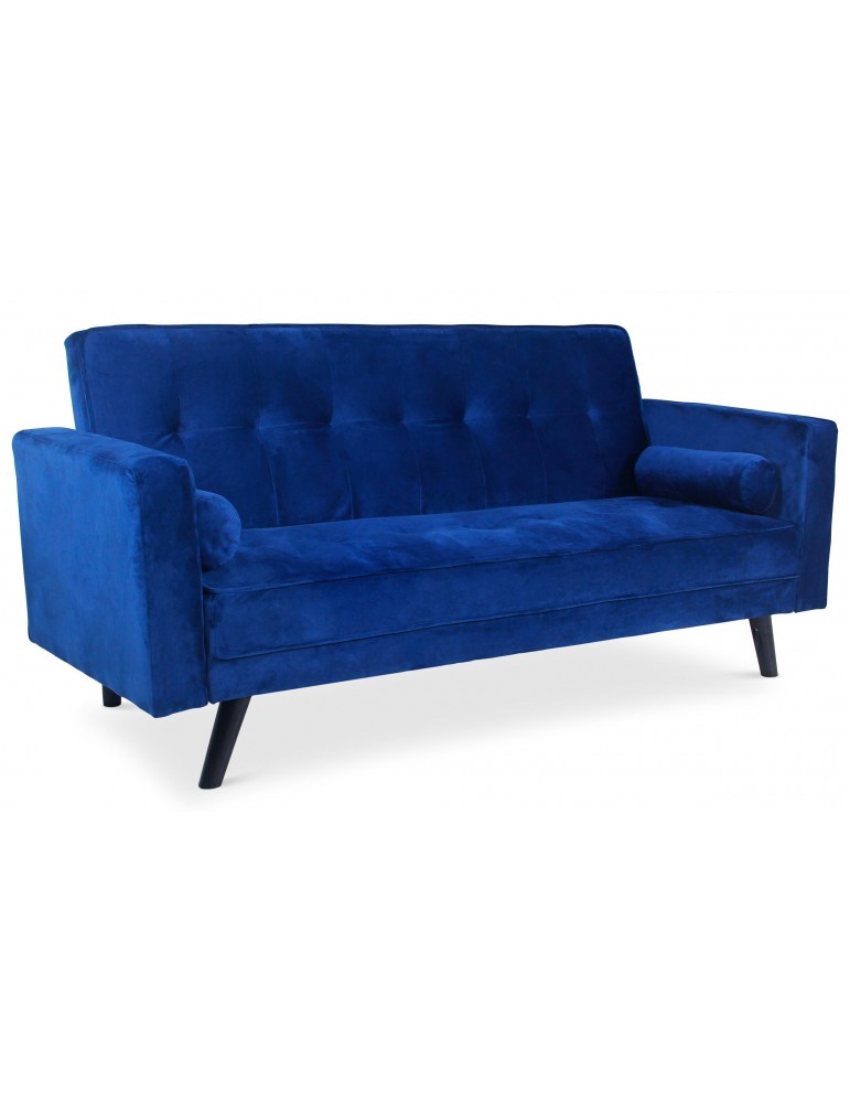 Canapé convertible scandinave Slow Velours Bleu jh846velvetblue