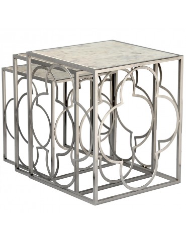 Lot de 3 tables gigognes Clover Nickel 35657nickel