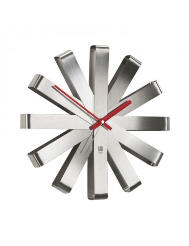 Horloge murale en métal acier forme flocon D.30.5cm RIBBON DHO3189218Umbra
