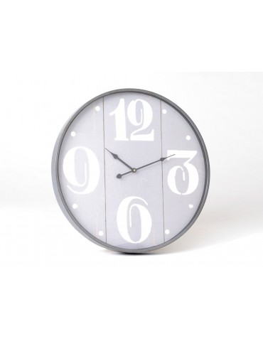 Horloge murale ronde gris en métal et verre D.56cm REFUGE DHO3723011Amadeus