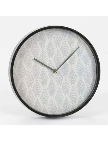 Horloge murale ronde en plastique noire et blanche D.30cm NORVEGE DHO3343133Amadeus
