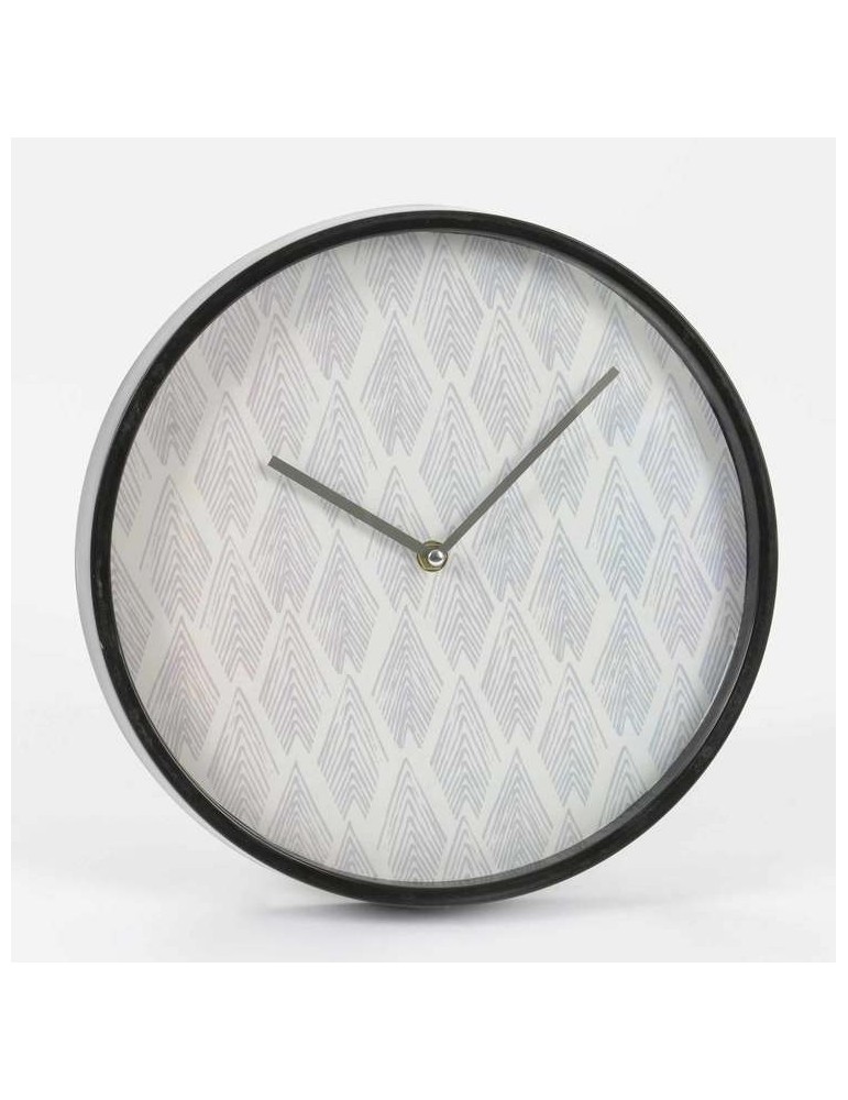 Horloge murale ronde en plastique noire et blanche D.30cm NORVEGE DHO3343133Amadeus