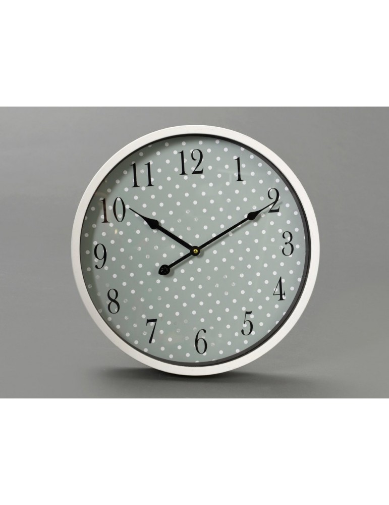 Horloge mural rond en métal motif pois D.40cm PEAS DHO3520008Amadeus