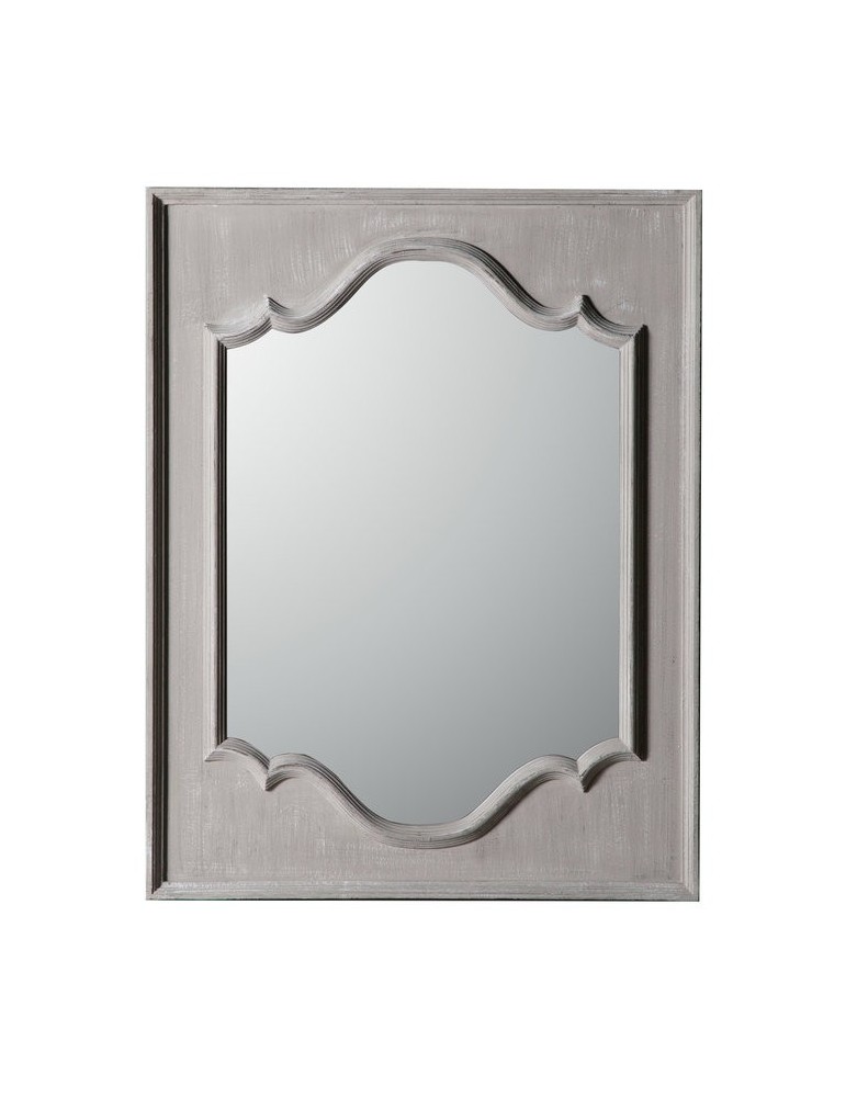Miroir rectangulaire en bois paulownia moulure centrale taupe 70x90cm OSCAR DMI4358009Delamaison