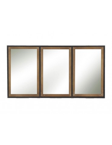 Miroir métal et bois 3 bandes 82x44x3cm STRUCTURE DMI3950015Pomax