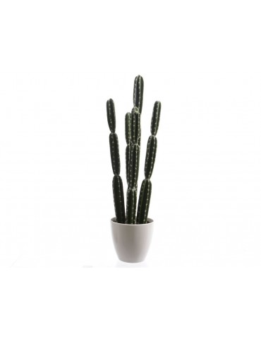 Plante artificielle cactus en pot vert et blanc PLANTS DAA3889054