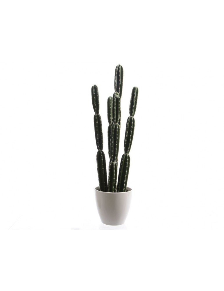 Plante artificielle cactus en pot vert et blanc PLANTS DAA3889054