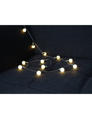 Guirlande lumineuse 16 LED à  piles gris blanc SATIN IGU3954010Leblanc illumination