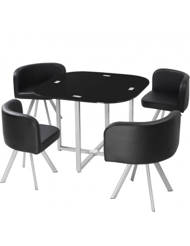 Table et chaises Mosaic 90 Noir p803noir