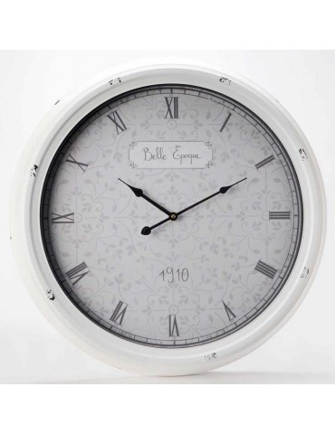 Horloge murale ronde en métal blanc D.62.5cm BELLE EPOQUE DHO3343102Amadeus