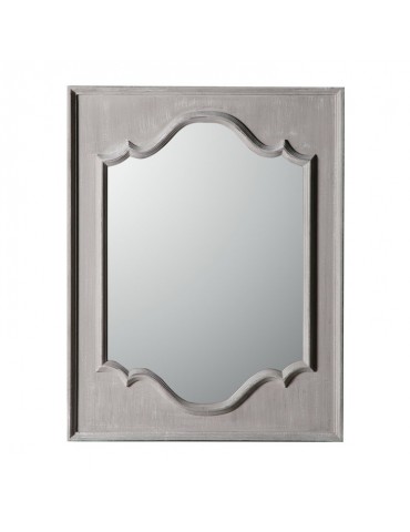 Miroir rectangulaire en bois paulownia moulure centrale taupe 70x90cm OSCAR DMI4358009Delamaison