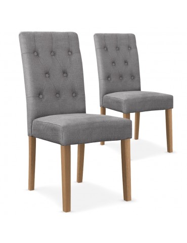 Lot de 2 chaises Cecil Tissu Gris wh11282grey