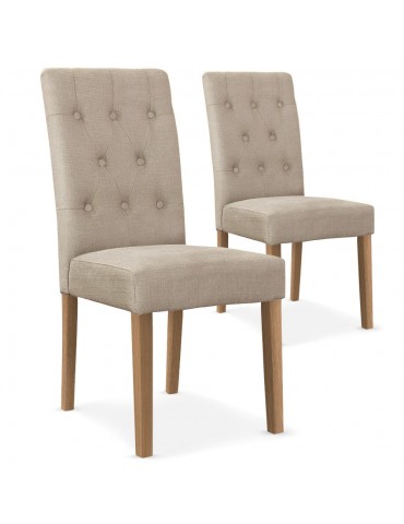 Lot de 2 chaises Cecil Tissu Beige wh11282beige