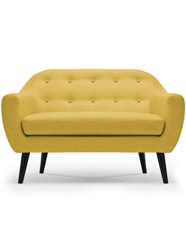 Canapé scandinave 2 places Fidelio Tissu Jaune hy80412jaune