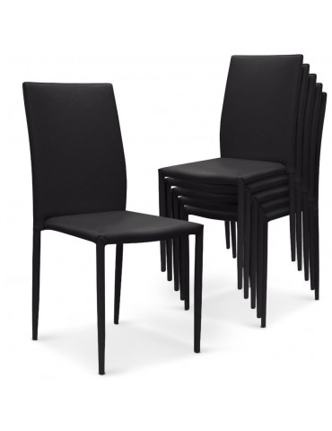 Lot de 30 chaises empilables Modan Simili (P.U) Noir a84pulot30noir
