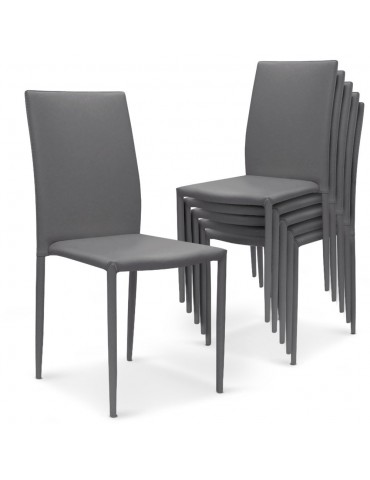 Lot de 30 chaises empilables Modan Simili (P.U) Gris a84pulot30gris