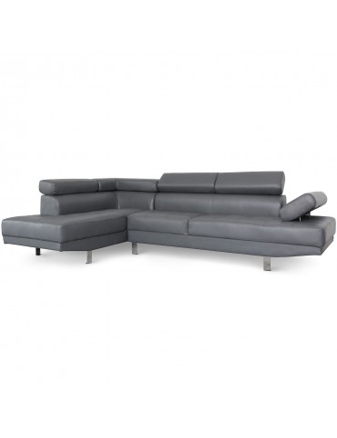 Canapé d'angle avec têtières relevables Alfa Gris lf3045sdgris