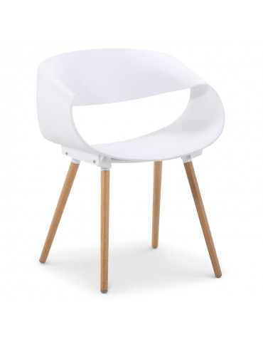 Lot de 2 chaises scandinaves design Zenata Blanc dc5069blanc