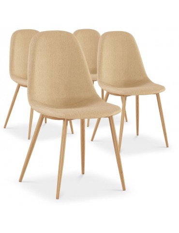 Lot de 4 chaises scandinaves Gao Tissu Beige dc5081beige