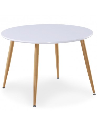 Table scandinave Nina Bois laqué Blanc dt1018bois