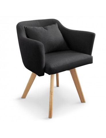 Chaise / Fauteuil scandinave Dantes Tissu Noir yf1529noir