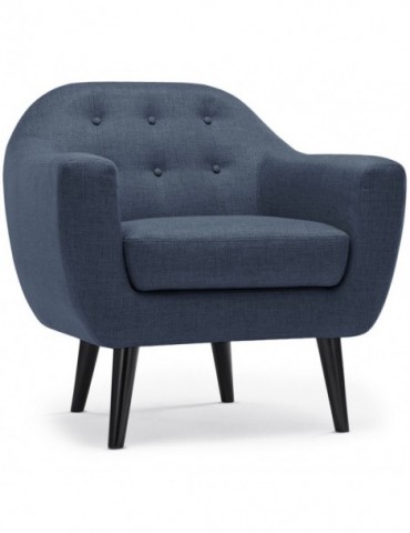 Fauteuil scandinave Fidelio Tissu Bleu hy80411bleu