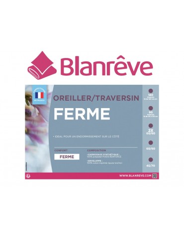 Traversin 140cm synthétique ferme enveloppe coton FERME LTC4324039Blanrêve