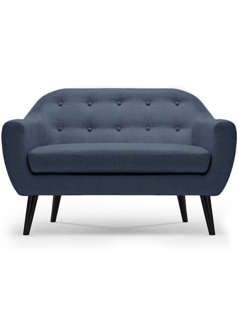 Canapé scandinave 2 places Fidelio Tissu Bleu hy80412bleu