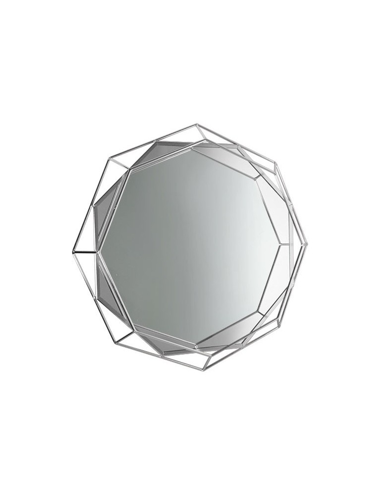 Miroir octogonal en métal argent effet filaire D.50cm DMI4050005Delamaison Miroir octogonal en métal argent effet filaire D.50cm DMI4050005Delamaison