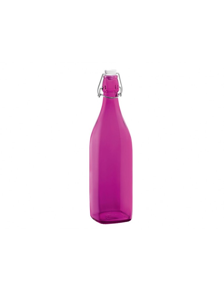 Bouteille en verre fuchsia carrée 1L LITRO SQUARE ADE8439042Modus Domus Bouteille en verre fuchsia carrée 1L LITRO SQUARE ADE8439042Modus Domus