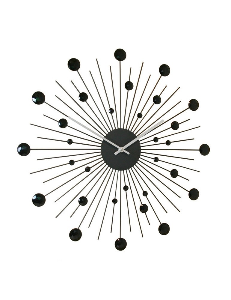 Horloge murale soleil noir D.48cm DHO4050008Delamaison