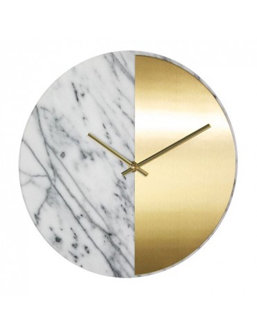 Horloge murale ronde bicolore doré et marbre D.30cm DHO4050019Delamaison
