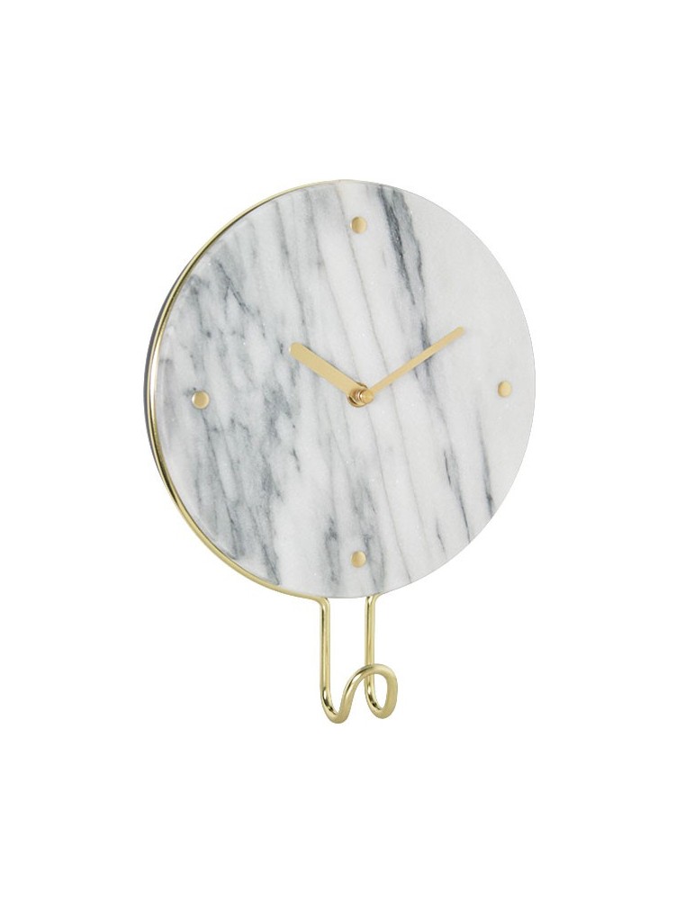 Horloge murale ronde en marbre et patère 26x21x4.5cm DHO4050020Delamaison Horloge murale ronde en marbre et patère 26x21x4.5cm DHO4050020Delamaison