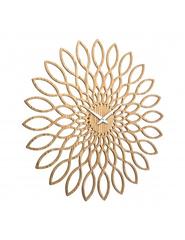 Horloge murale en bois forme fleur D.60cm DHO4050024Delamaison