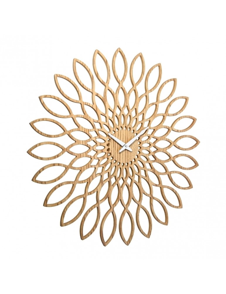 Horloge murale en bois forme fleur D.60cm DHO4050024Delamaison Horloge murale en bois forme fleur D.60cm DHO4050024Delamaison