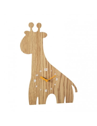 Horloge enfant forme girafe en bois 30x21x4.5cm DHO4050027Delamaison