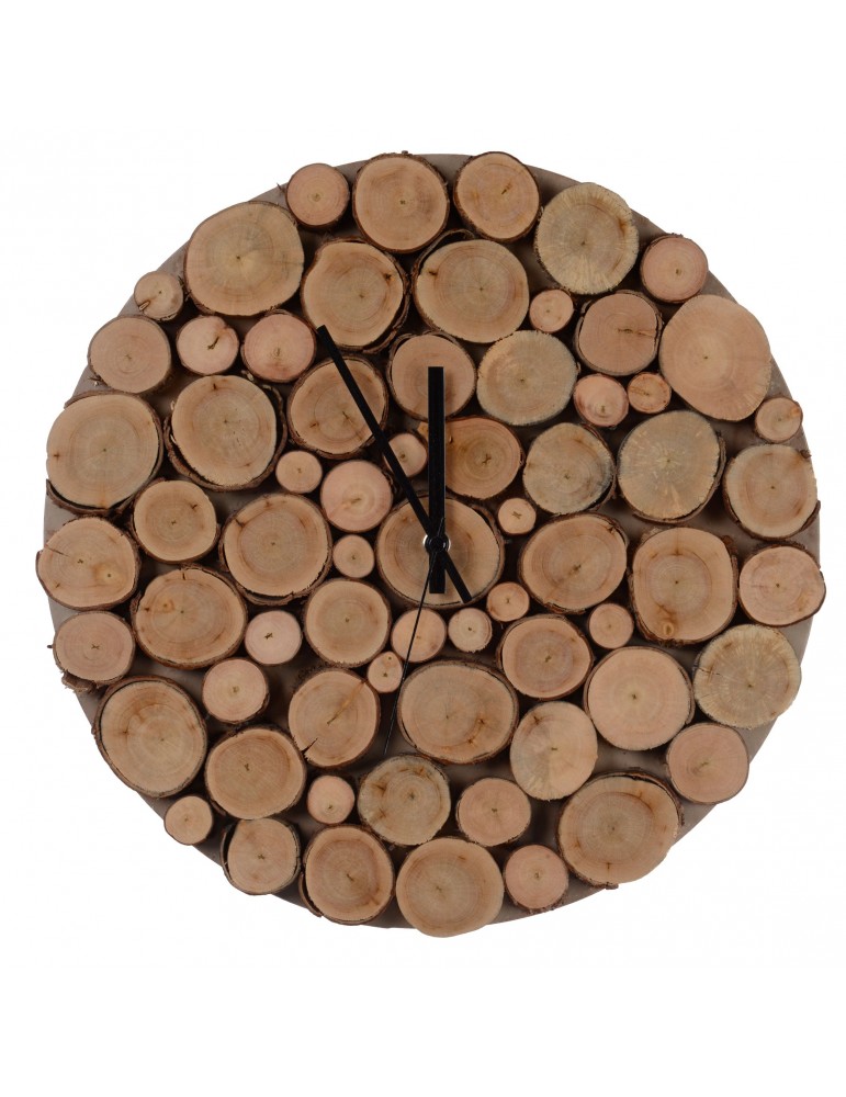 Horloge murale ronde rondin de bois D.35cm DHO4063236Decoris Horloge murale ronde rondin de bois D.35cm DHO4063236Decoris