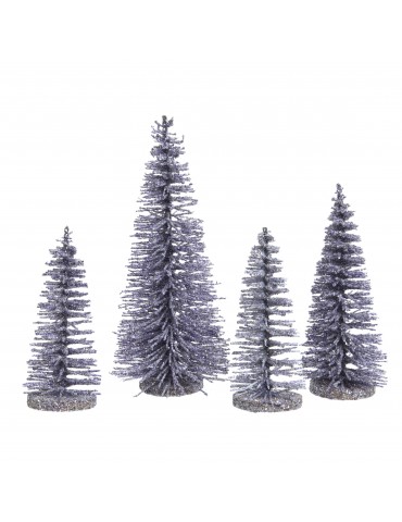 Sapin décoratif à poser à paillette - Set de 4 lila nuageux DEO4063199Decoris